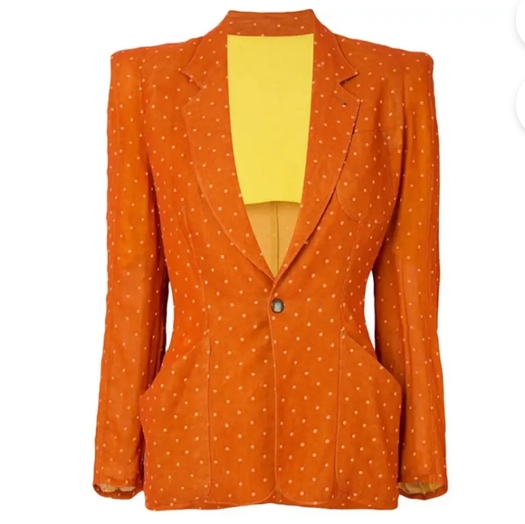 Vintage Jean Paul GAULTIER Orange Polka Dot Dress Suit